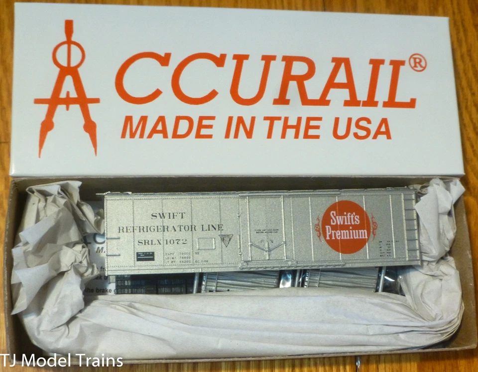 Accurail HO #8512 Línea de refrigerador Swift 40' refrigerador de acero (forma de kit) Rd #1072 Foto 1 de 1