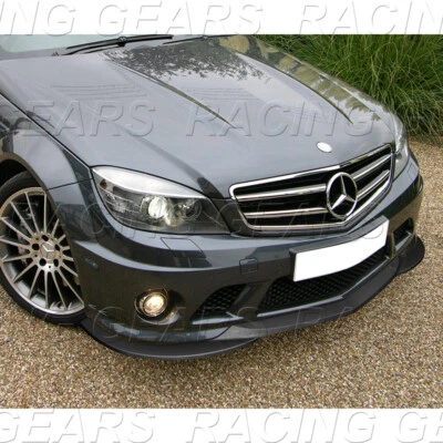 ALERÓN LABIO DEL PARACHOQUES DELANTERO NEGRO SIN PINTAR AJUSTE 08-11 MERCEDES-BENZ C63 AMG Foto 1 de 4