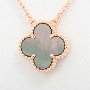 Van Cleef & Arpels Vintage Alhambra Gray Shell Necklace 750 (PG) 5.0g