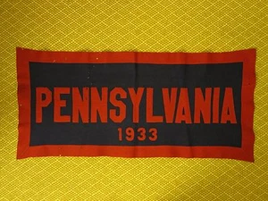 ANTIGUO 1933 PENN PHILADELPHIA PHILLY HIVY LIGA HOLY BANNANTE DECORACIÓN INTERIOR - Imagen 1 de 7