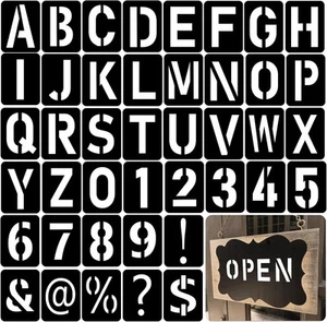 42 Stück Buchstaben Schablone Set, 10 cm Buchstaben Schablone Kunststoff, - Bild 1 von 7