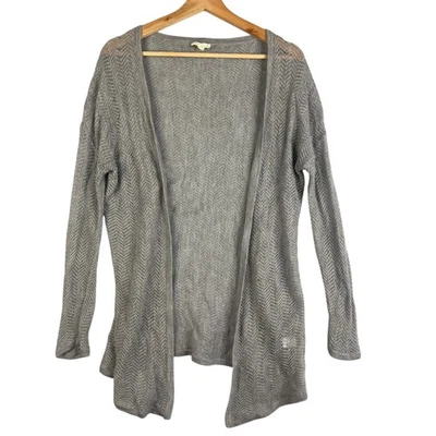 Cárdigan suéter tejido frente abierto 100 % cachemir gris granate Hill para mujer Foto 1 de 4