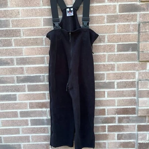 DSCP Bibs Overalls Medium Short Black Polartec Cold Weather Fleece Military - Picture 1 of 14