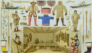 ESQUIMAL 1888 - RACINET - CROMOLITOGRAFÍA con passepartout (02225) - Imagen 1 de 2