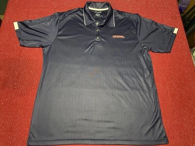 Uconn Champion Men’s Large Golf Shirt Polo Embroidered Connecticut Huskies Navy  - Image 1 of 4