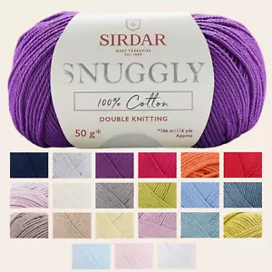 Sirdar Snuggly 100% Cotton 50g Yarn Baby Knit DK Yarn Craft Wool 50g Ball - Picture 1 of 12