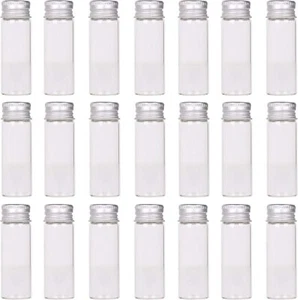24 Tiny Jars with Aluminum Screw Lids 15ml Small Glass Bottles Clear Mini Via - Picture 1 of 2