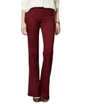 Pantalones Anthropologie Elevenses WMNS 6 The Brighton Flare Borgoña Festivo Foto 1 de 4