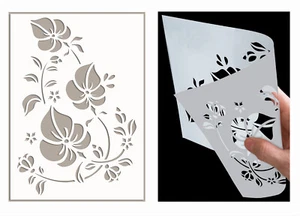 Flower Stencil  Painting Wall Furniture Vintage Reusable Template Crafts FL95 - Picture 1 of 20