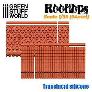 Silikon Texturplatten - Dach 1/35 (54mm) - flexibel Platte Harz Haus - Bild 1 von 2