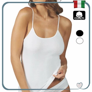 Canotta intima da donna puro cotone 100% spalla stretta top intimo canottiera  - Bild 1 von 1