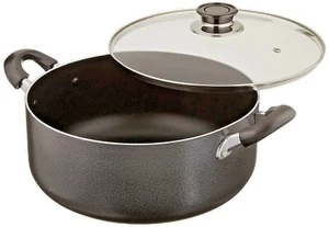 Non-Stick Aluminum Sauce Pot Stock Pot With Glass Lid, Black - Bild 1 von 19