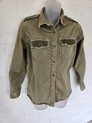 Куртка солдатская Current Elliott боевая зеленая состаренная с длинным рукавом хлопок 0  - Изображение 1 из 4