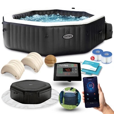 INTEX PureSpa Jet & Bubble Deluxe Standard 201x71cm Aufblasbarer Whirlpool - Bild 1 von 4