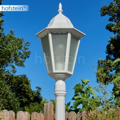 Außen Steh Lampe Leuchte weiß Wege Garten Einfahrt Poller Sockel Hof Beleuchtung - Bild 1 von 4