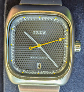 Brew Retromatic Watch Automatic Sellita SW200 - Blue dial