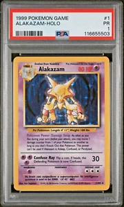 PSA 1 1999 Pokemon Base Set Alakazam 1/102 Holo Foil WOTC - Bild 1 von 2