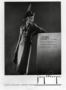 1937 Jay Thorpe traje de tweed para mujer anuncio impreso original - Imagen 1 de 1