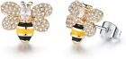Bee Earrings Studs for Women Girls - Plated Gold Zircon Jewelry - Perfect Gift f