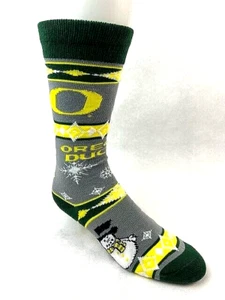 Oregon Ducks Gray Snowman Holiday Dress Crew Socks - Picture 1 of 1