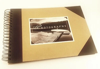 Rustic Brown Black Photograph Album Scrapbook 24 Pages New Seasons — 第 1/4 张图片