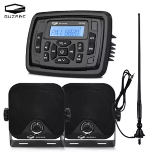 Marine Stereo Bluetooth Audio System ATV UTV Radio+ Waterproof Speaker+ Antenna - Picture 1 of 12