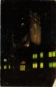 Postal Northwestern Oklahoma State University Herod Hall Alva de noche - Imagen 1 de 2