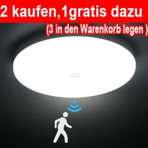 LED Deckenleuchte mit Bewegungsmelder Sensor Lampe Innenbeleuchtung Deckenlampe - Bild 1 von 14