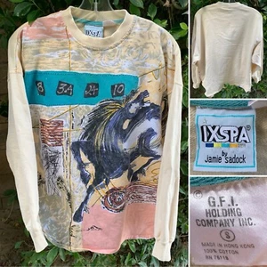 Vintage Ixspa 2000 By Jamie Sadock Long Sleeve Cotton Top Sweatshirt Size S - Picture 1 of 24