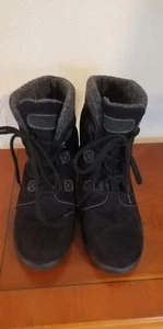 Rohde ladies Black Suede Lace Up/Zip High Top Ankle Boots Size 3D UK/36 EU - Picture 1 of 12