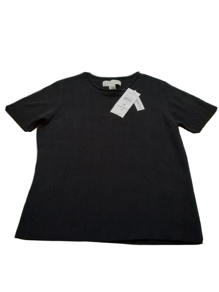 Norton McNaughton черный свитер с коротким рукавом размер M новый с ярлыками - Изображение 1 из 1