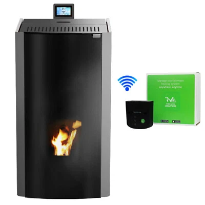 Estufa de Pellets Cristal Tubo de Agua 18kW Pelletkamin Caldera de Pellets Wifi - Imagen 1 de 4