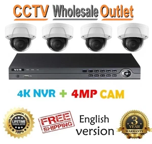 IP KIT 4K 4CH NVR + 4 4MP IP DOME CAMERA - Picture 1 of 10
