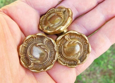 Ø31mm,3 anciens Boutons de Meuble Poignée,Porte,Tiroir,style Art nouveau,déco - Photo 1/4