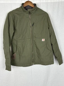 Wrangler Riggs Workwear Womens Sherpa Lined Canvas Jacket Medium Green - Picture 1 of 10