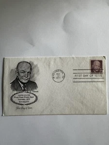 1971 Eisenhower First Class Postal Rate Increase First Day Issue Envelope Stamp - Picture 1 of 3