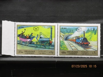 El anuncio es: (2) LOCOMOTORAS TRENES SHARJAH Y DEPENDENCIAS 1971 SHARJAH-Sellos Foto 1 de 4