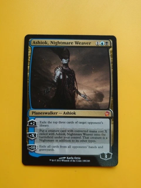 Ashiok, Nightmare Weaver. Theros Mythic Planeswalker Magic the Gathering Card. - Image 1 of 4