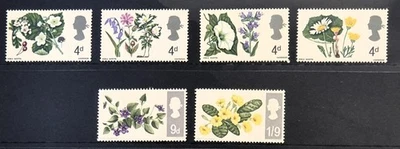 Gran Bretaña 1967 Bonito conjunto de estampillas florales como nuevas - Vendido como se ve - M/VF/LH (1) Foto 1 de 2