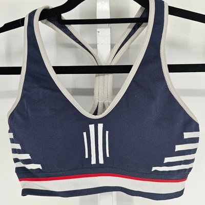 Sujetador deportivo Champion para mujer talla S espalda deportiva alto impacto azul marino blanco Foto 1 de 4