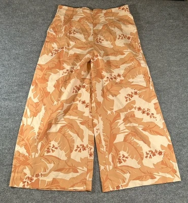 Мягкое окружение брюки женщин Sz M Grand сад широкие ноги оранжевый цветочный - Изображение 1 из 4