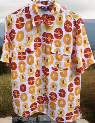 Camisa Top Audaz Colorida Años 90 Con Botones Verano Para Mujer De Colección Retro Elegante Sun Camp M Foto 1 de 4