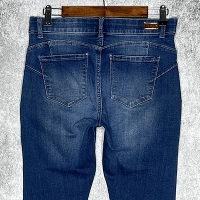 Juicy Couture Mujer Elástico Cintura Formador Crop Jeans Talla 6 Elástico Lavado Mediano Foto 1 de 4