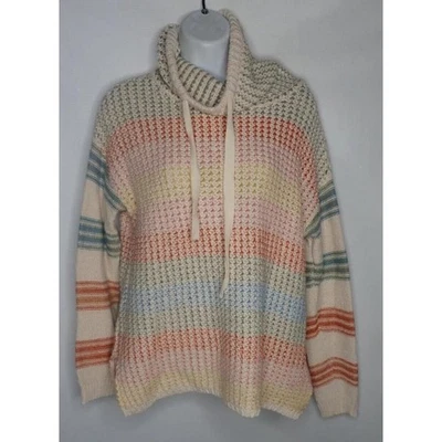 Suéter con Capucha de Algodón Tribal para Mujer PS Rayas Boho Informal Gorpcore Comodidad Foto 1 de 4