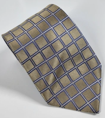 Corbata Van Heusen Mezcla Seda Oro Gris Plata Geométrica Hombre 58 x 3.5 Foto 1 de 4