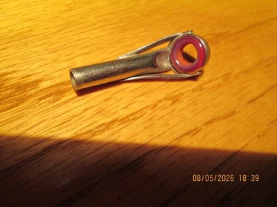 Guías superiores punta de ágata roja vintage para varillas de bambú.  NOS Foto 1 de 4