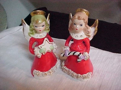 Vintage Ucagco Christmas Angel Bell Figures - Image 1 of 4