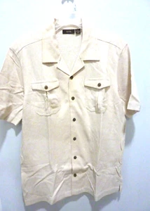 TASSO ELLA VINTAGE  Classic Ivory COTTON /Linen Blend  Dress Shirt SIZE S - Picture 1 of 5