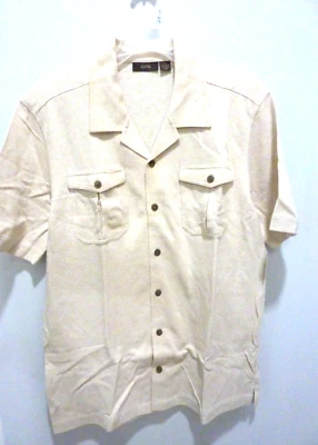 TASSO ELLA VINTAGE  Classic Ivory COTTON /Linen Blend  Dress Shirt SIZE S - Image 1 of 4