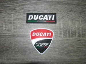 (2) Ducati Motorcycle Multicolor Embroidered Iron On Patches - Picture 1 of 5